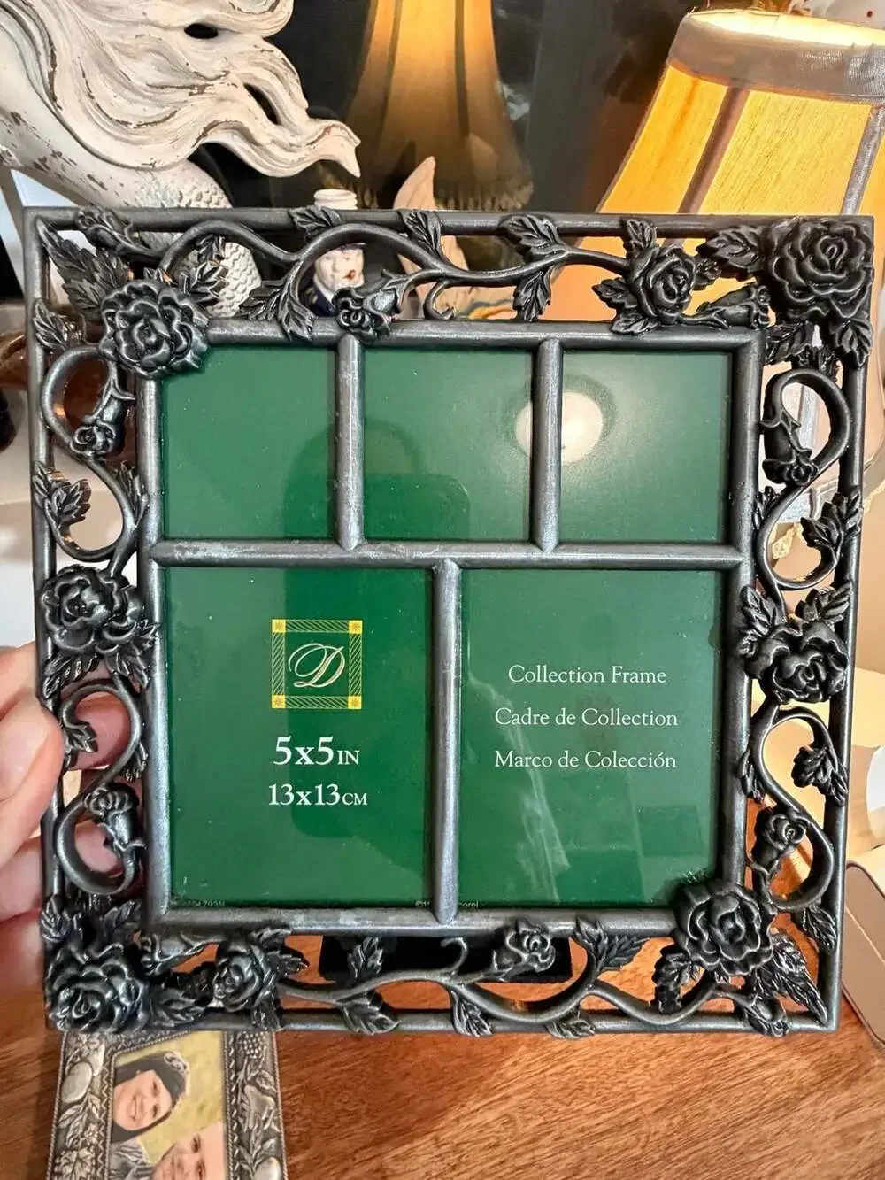 Fetco Home Decor Rose Vine Metal Multi-Opening Floral Picture Frame 5x5
